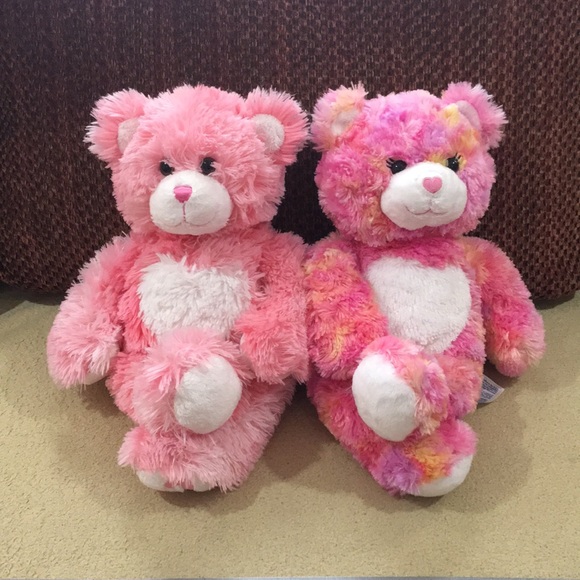 Pink and Multicolor Plush Teddy Bears